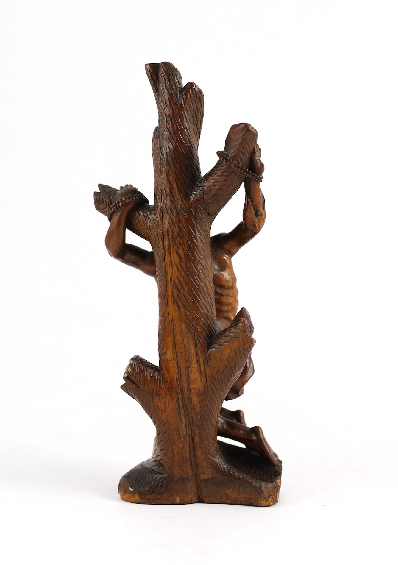 An 18th century German boxwood figure of St Sebastian height 22cm